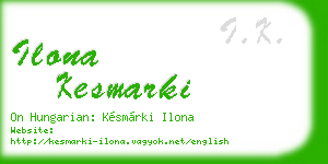 ilona kesmarki business card